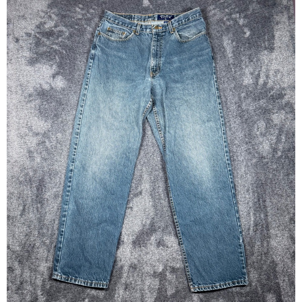 Vintage Eddie Bauer Relaxed Fit Jeans Mens 34x32 Blue Denim 100% Cotton